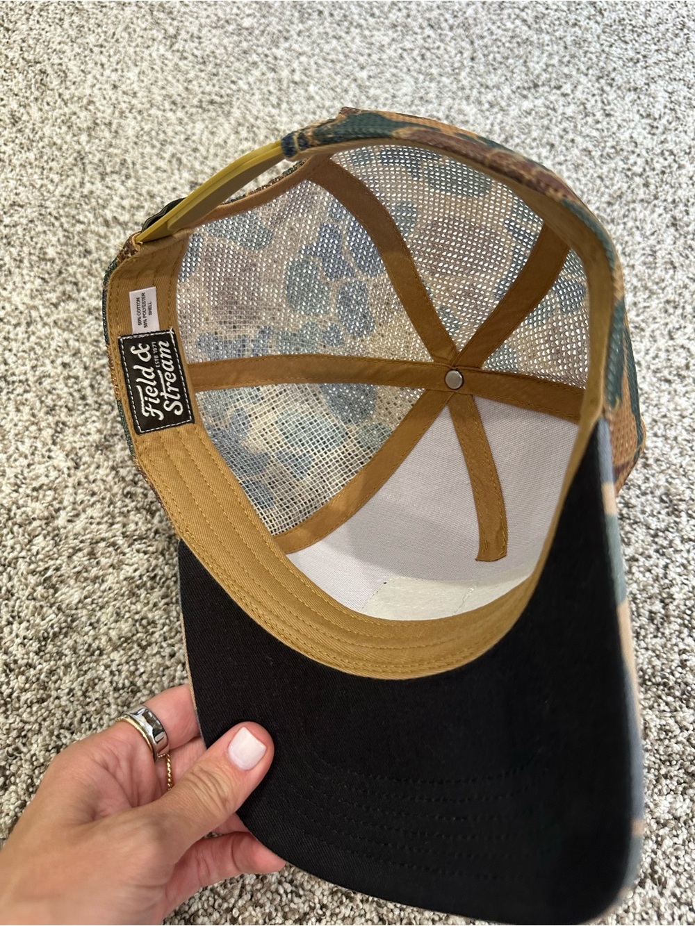 Field & Stream Camo Mesh Trucker Snapback Hat Since 1871 - Picture 3 of 3